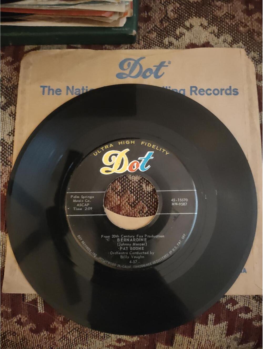 Pat Boone - Bernardine - 45 Vinyl 1957 M dot sleeve